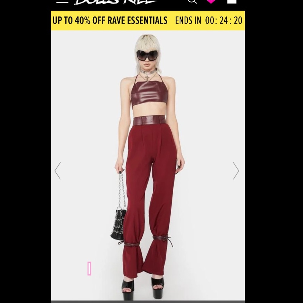 Burgundy Pant Set from Dollskill
